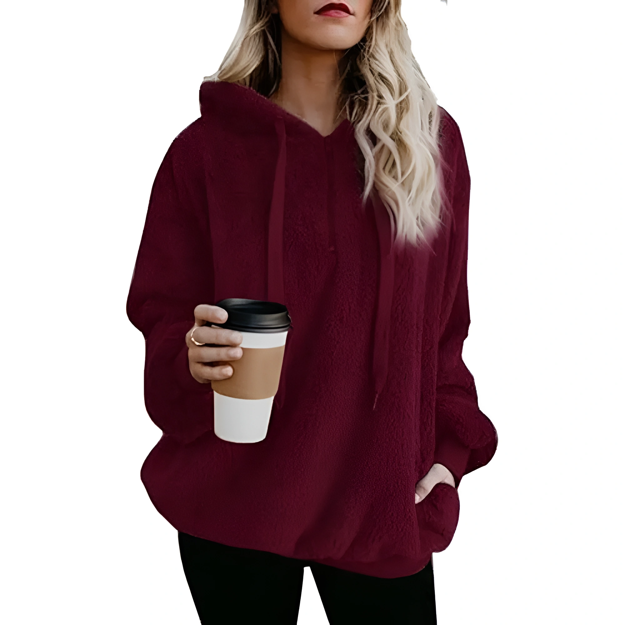 Oversized Long Sleeve Pullover Hoodies With Pocket For Women