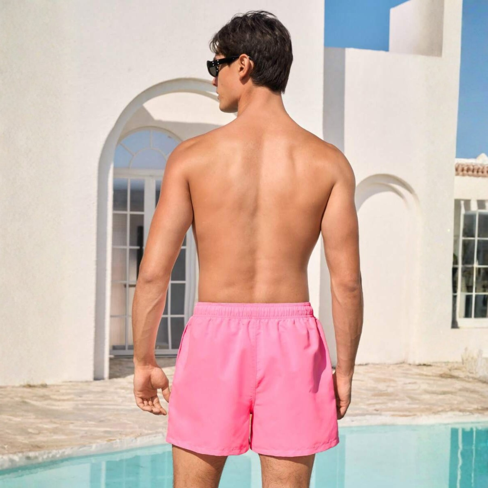 Solid Matching Swimwear Set For Men And Women