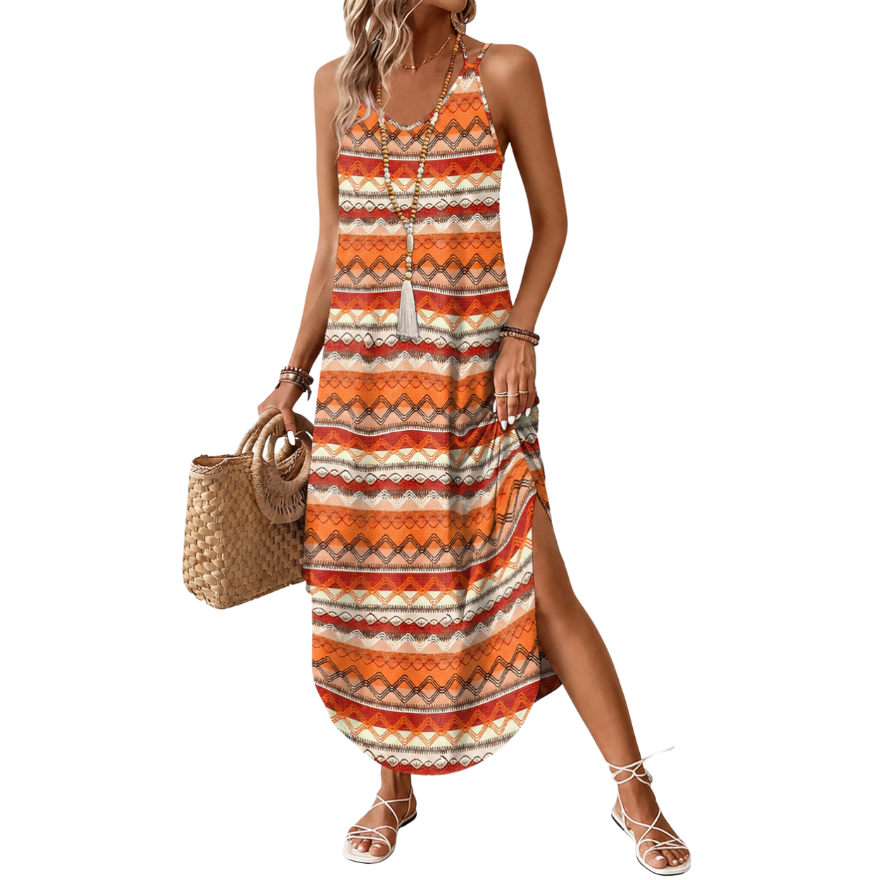 Casual Boho Halter Maxi Dress For Summer For Women