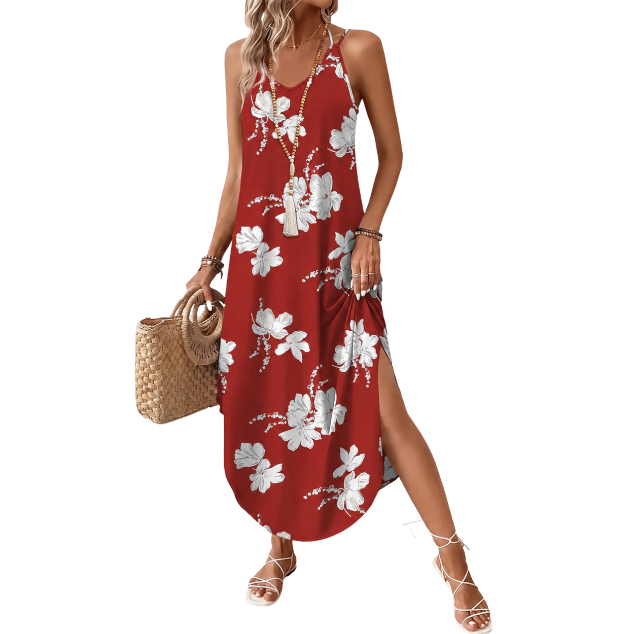 Casual Boho Halter Maxi Dress For Summer For Women