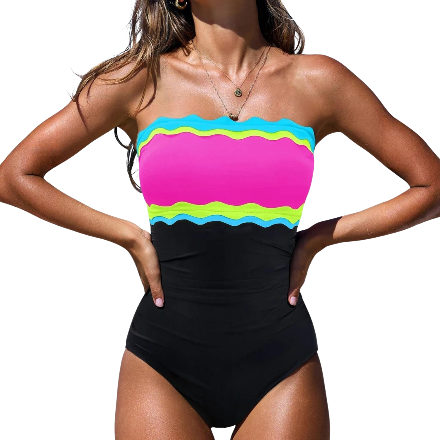 One Piece Tummy Control Strapless Swimsuits For Women