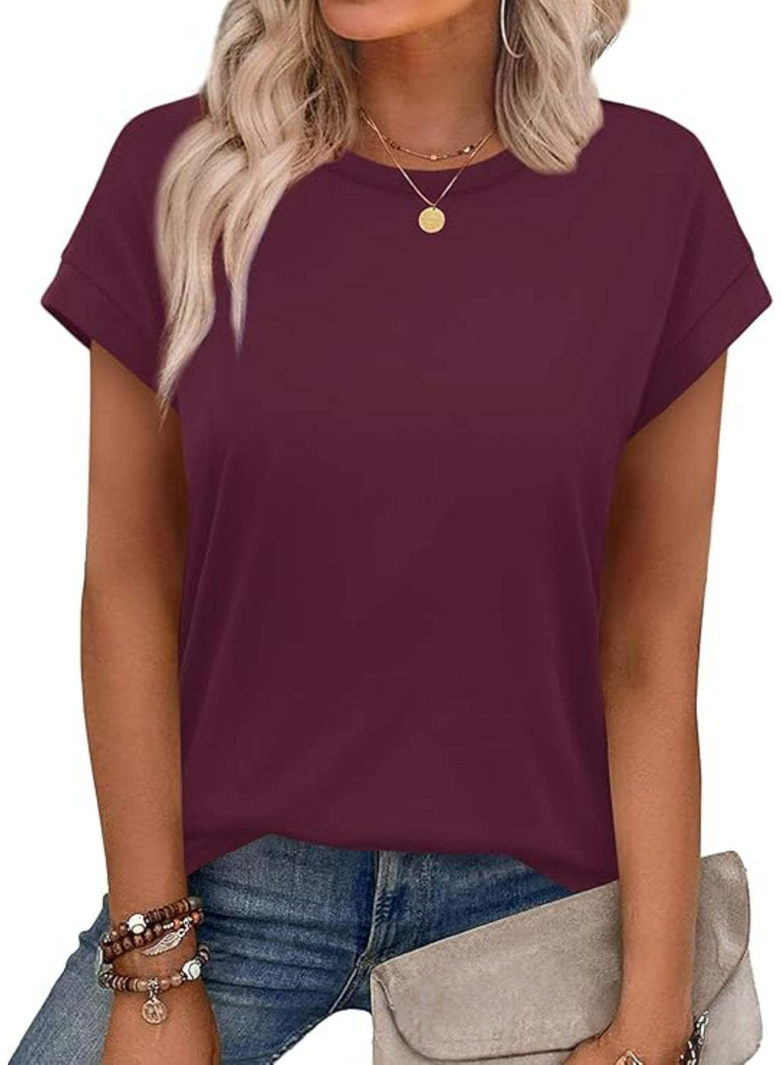 Short Sleeve Tunic Top for Summer Wear