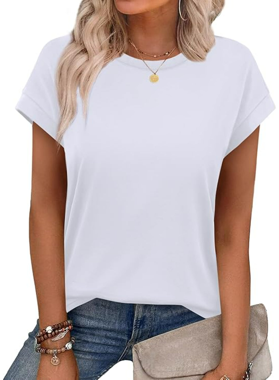 Short Sleeve Tunic Top for Summer Wear