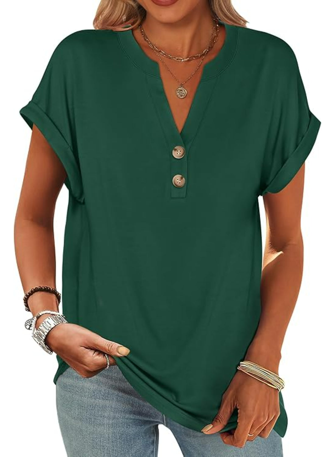 Casual Short Sleeve Tops for Women in a Loose Fit