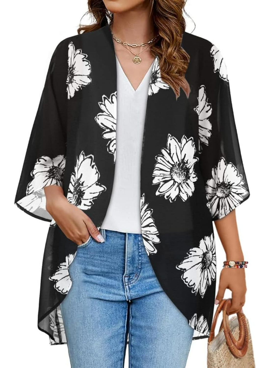 Casual Lightweight Travel Kimono for Layered Seasonal Outfits