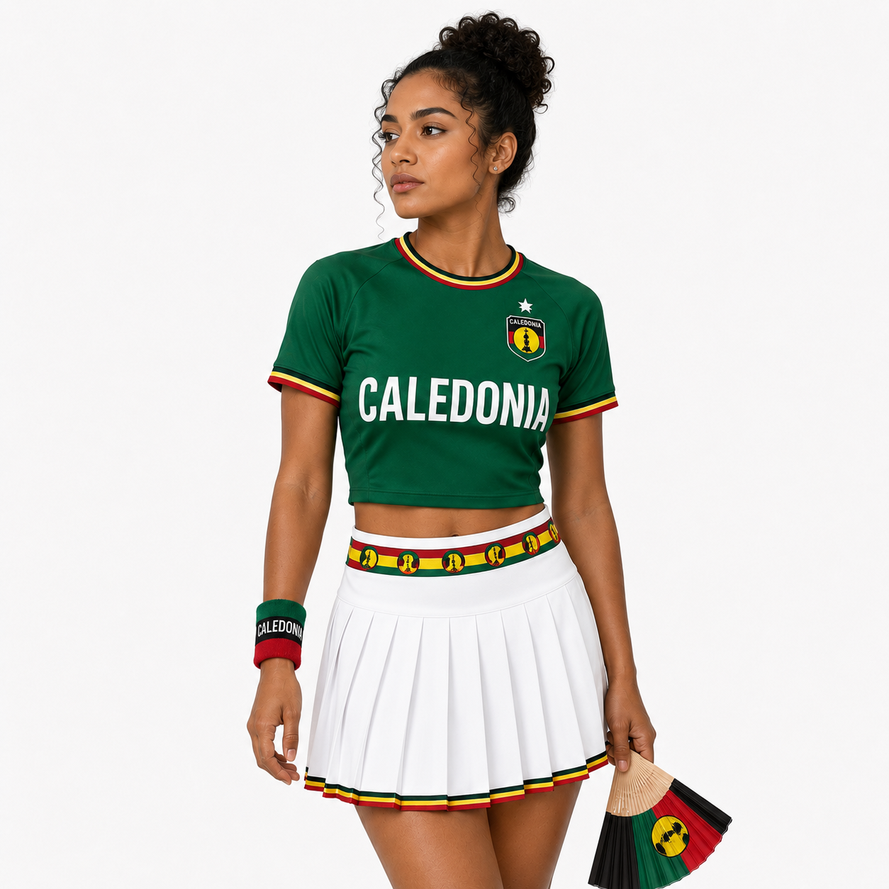 FIFA 2026 Caledonia Football Themed Two Piece Skirt Set For Women