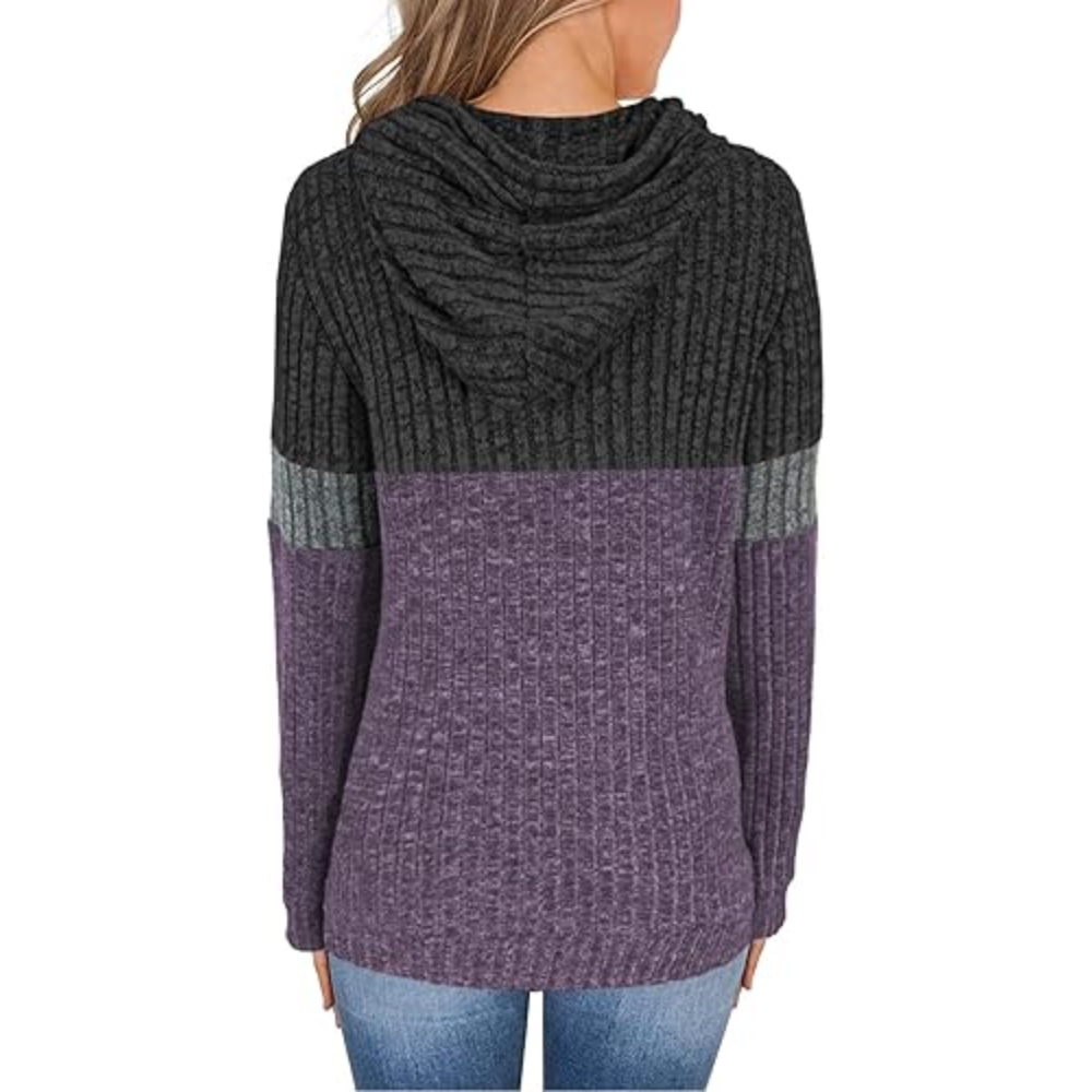 Women’s Color Block Knit Hoodie