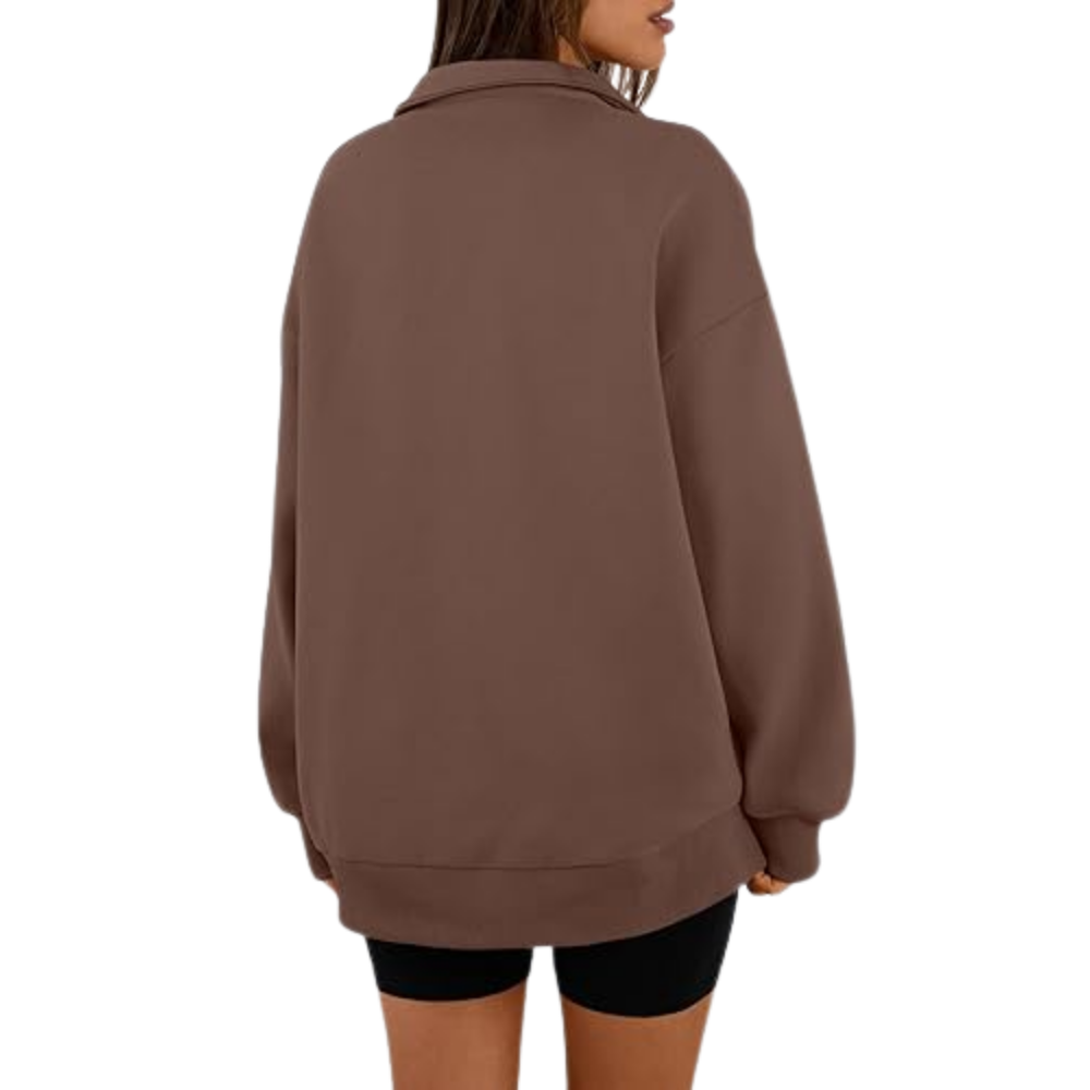 Women's Oversized Half Zip Fleece Sweatshirts