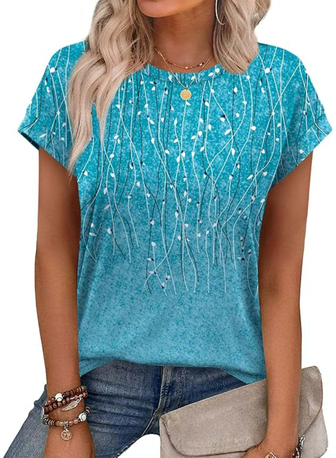 Short Sleeve Tunic Top for Summer Wear