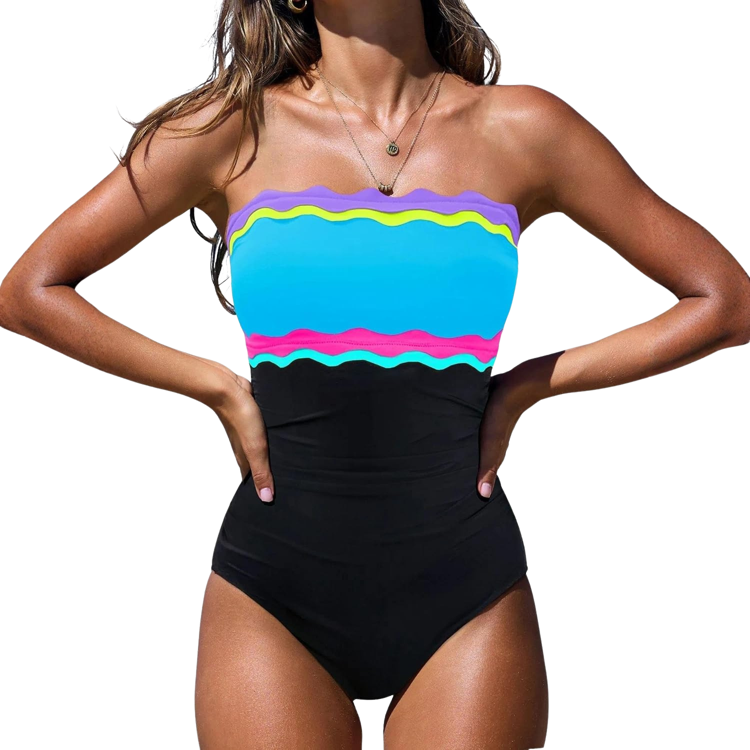 One Piece Tummy Control Strapless Swimsuits For Women