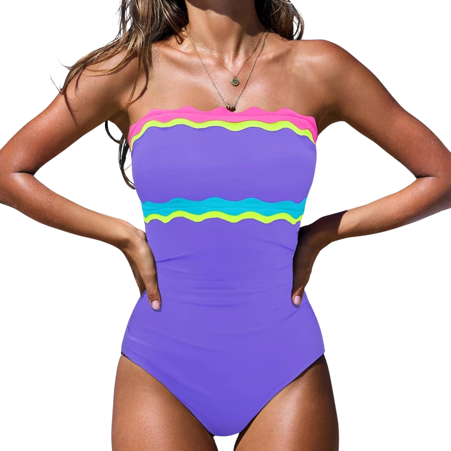 One Piece Tummy Control Strapless Swimsuits For Women