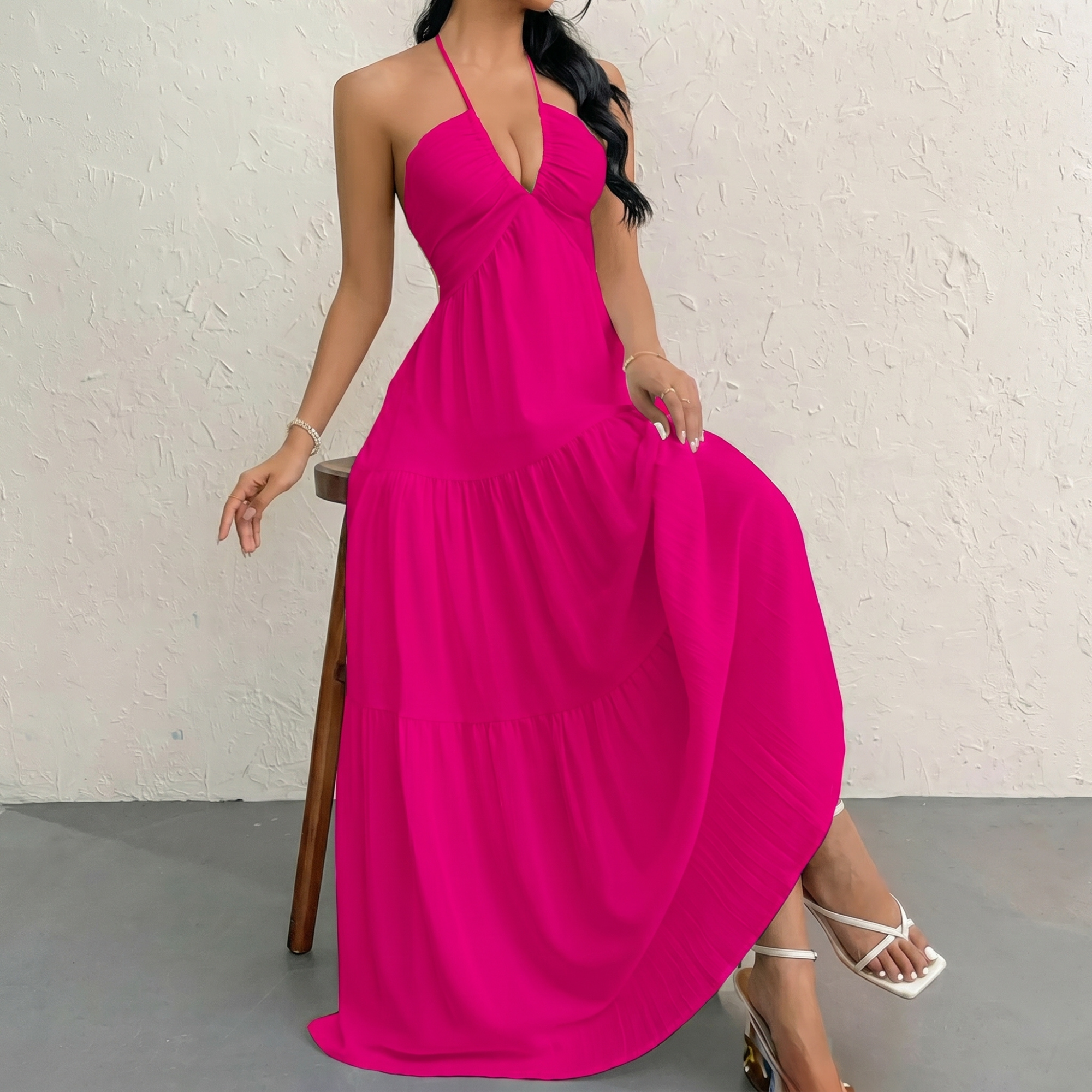 Casual Basic Loose Fit Sleeveless Dress 