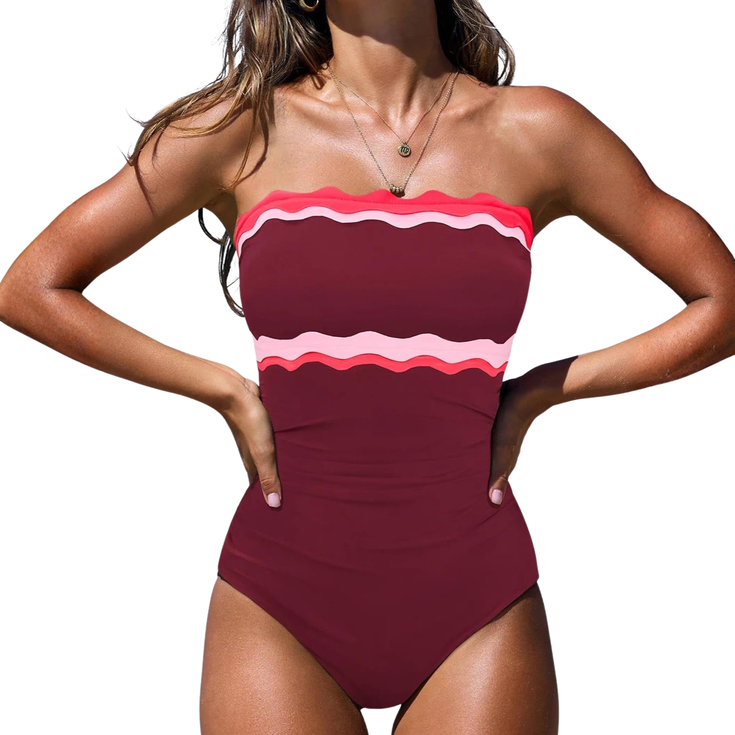 One Piece Tummy Control Strapless Swimsuits For Women