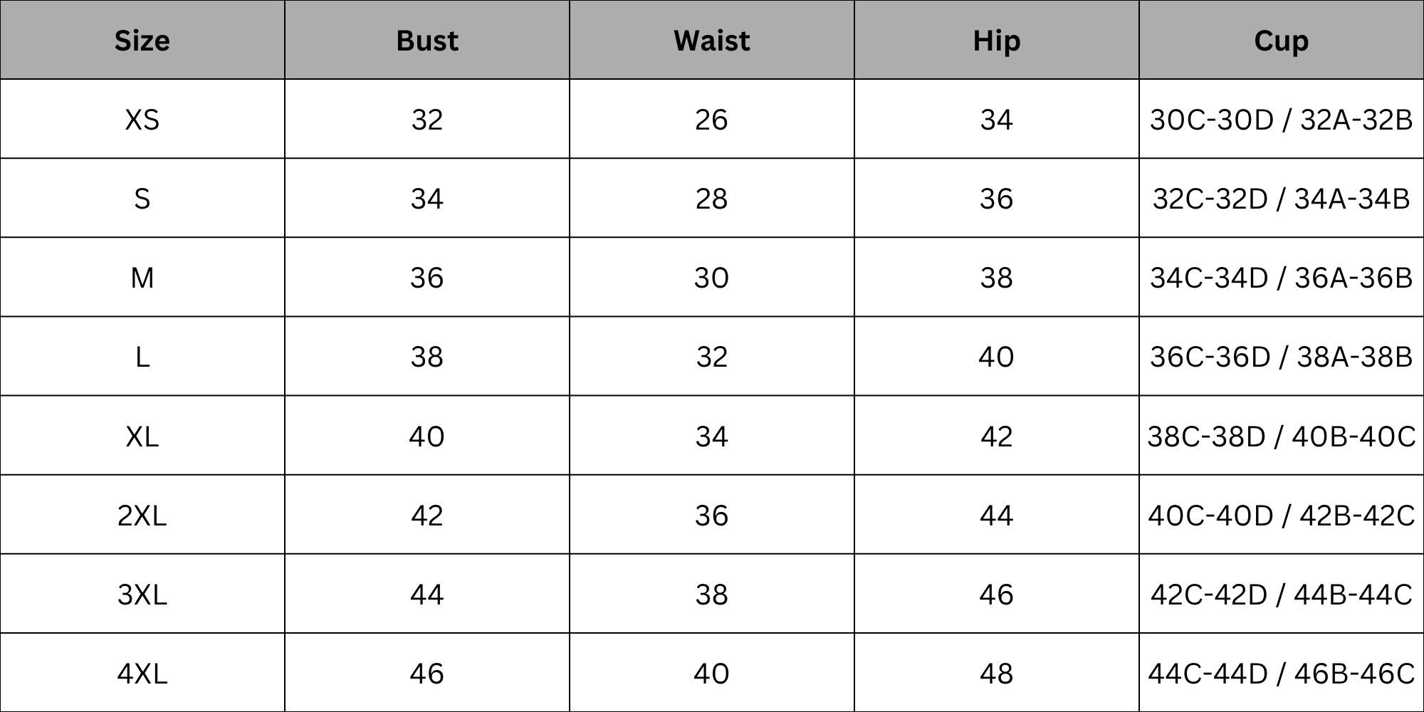 Size Chart