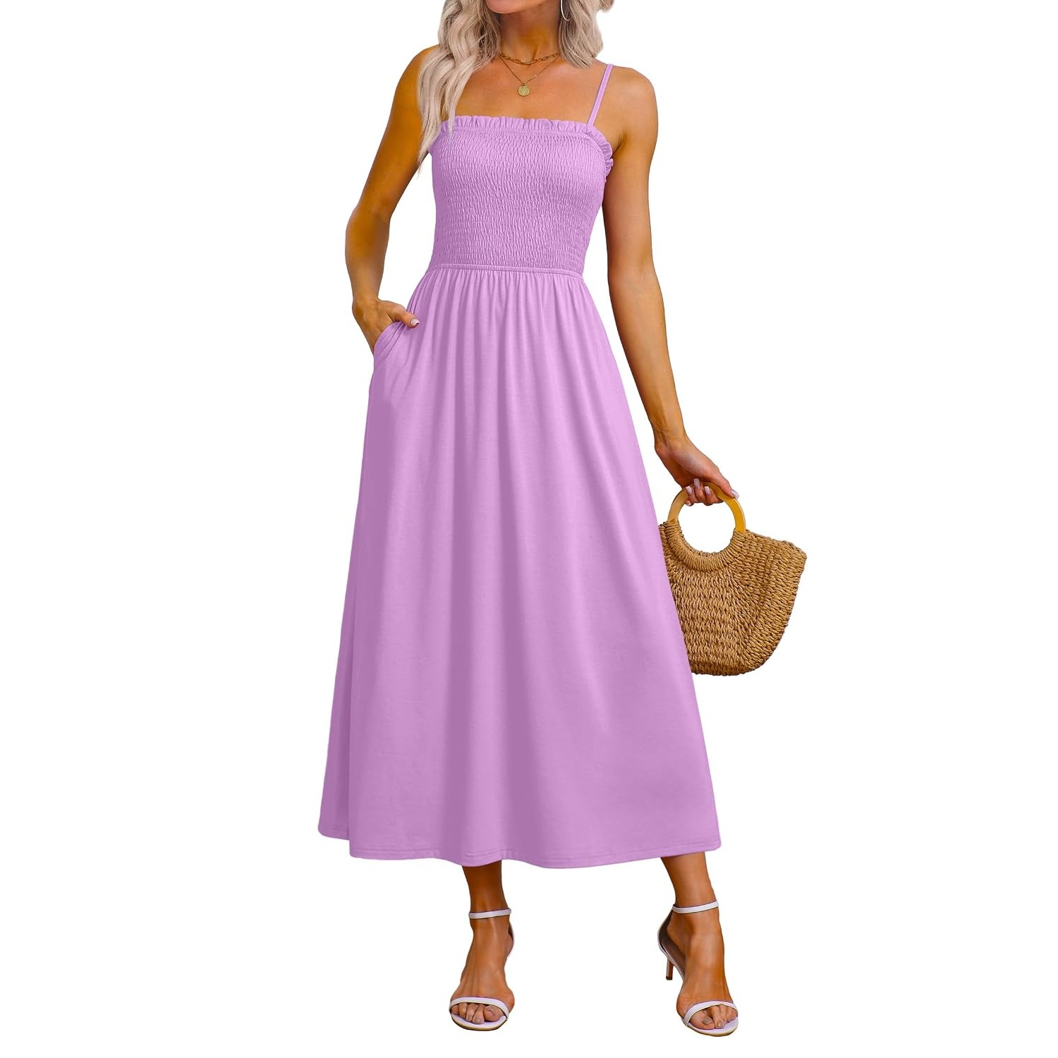 Spaghetti Strap Maxi Sundress With Pockets