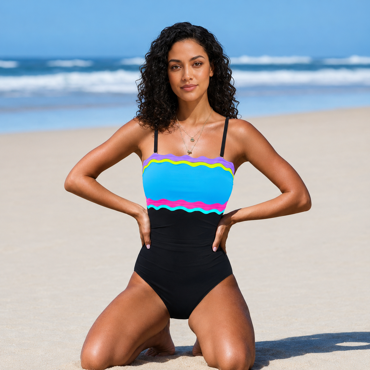 One Piece Tummy Control Strapless Swimsuits For Women