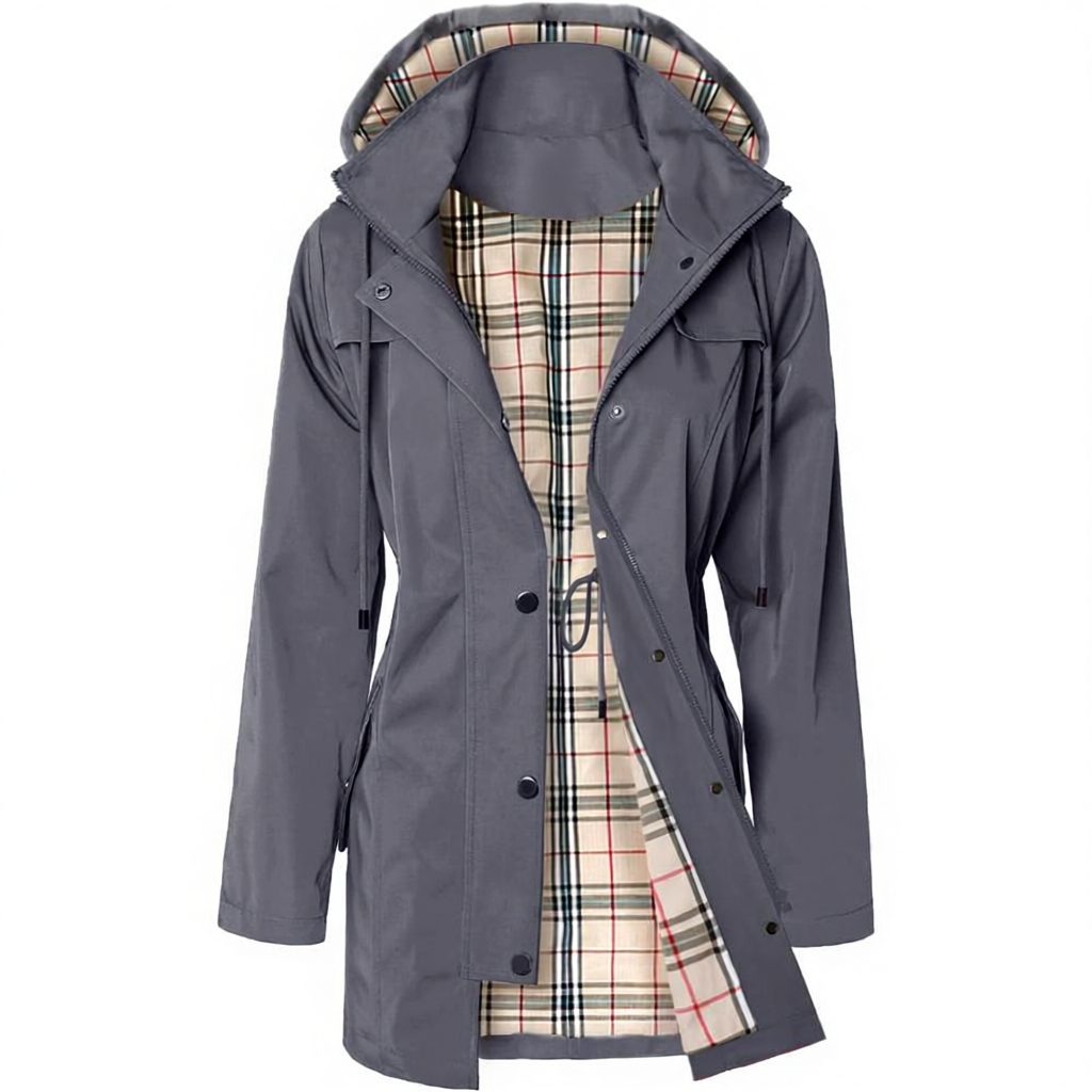 Women Long Hooded Rain Jacket