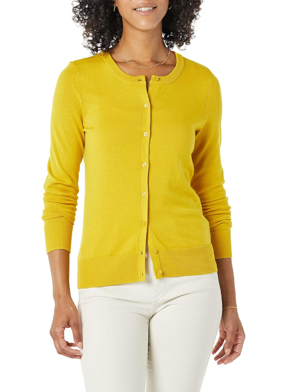 Lightweight Classic Cardigan Sweater With Button Front Closure