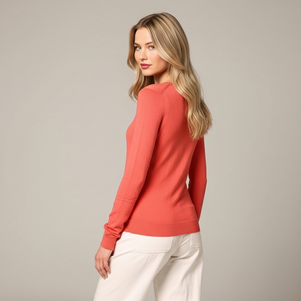 Regular Fit Lightweight Long Sleeve Sweater For Women