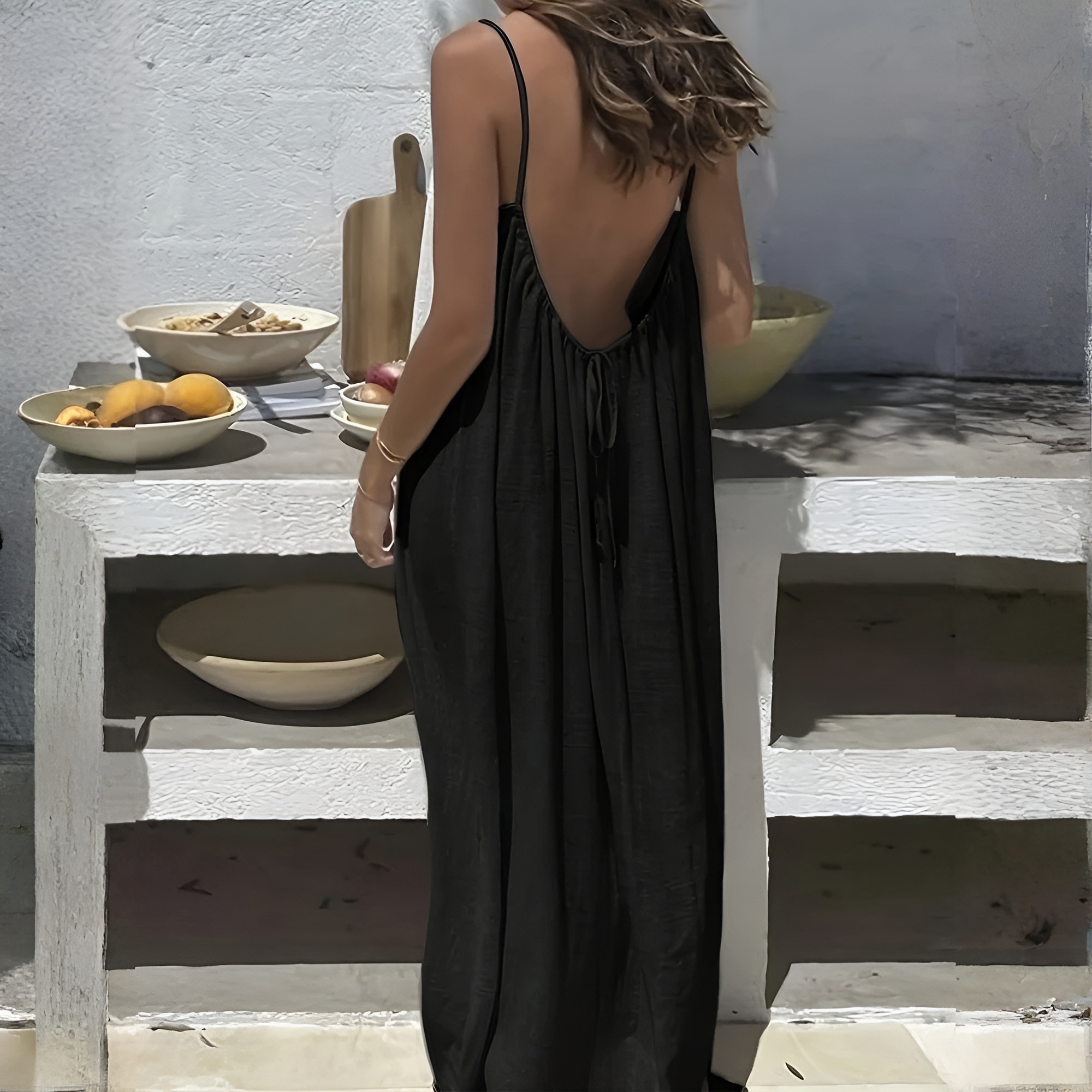 Backless Cami Dress With Adjustable Straps For Women