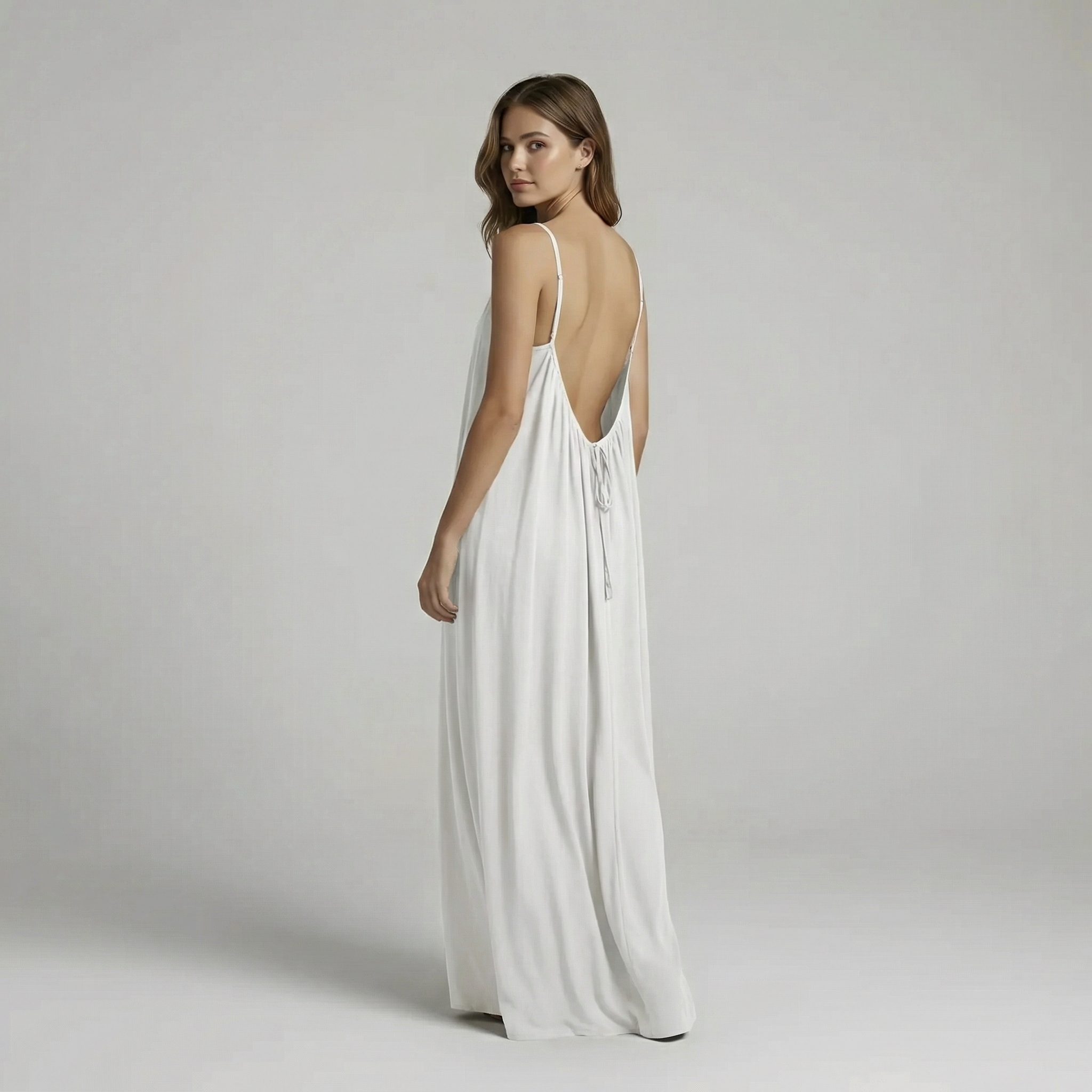 Backless Cami Maxi Dress With Adjustable Straps And Sleeveless Fit For Women