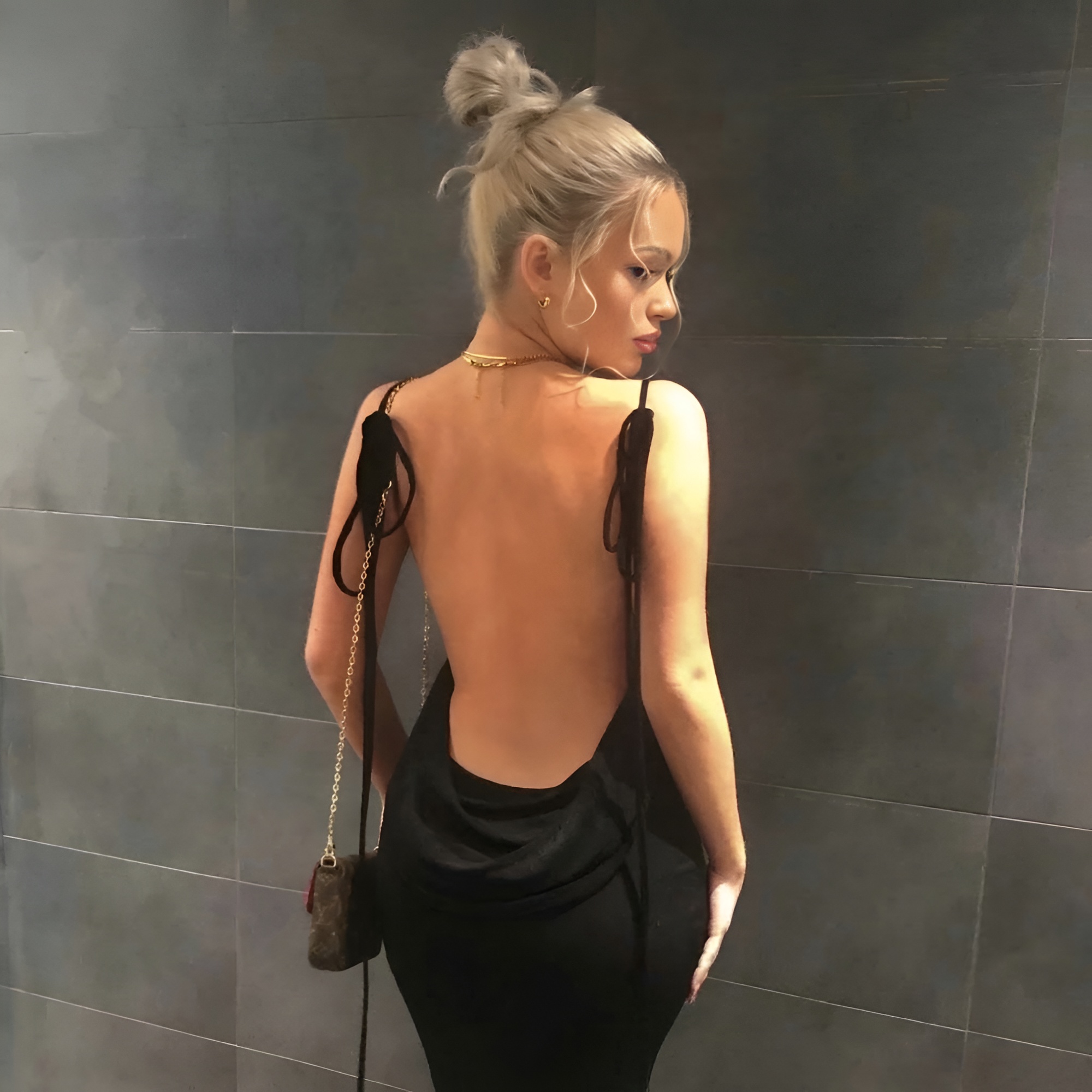 Backless Drape Maxi Dress With Adjustable Straps