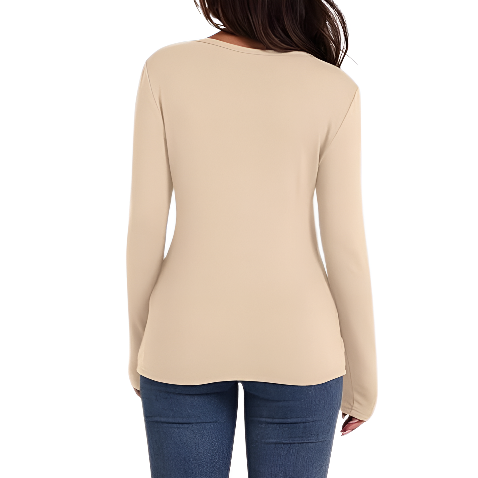 Soft Fleece Lined Long Sleeve Thermal Top For Women