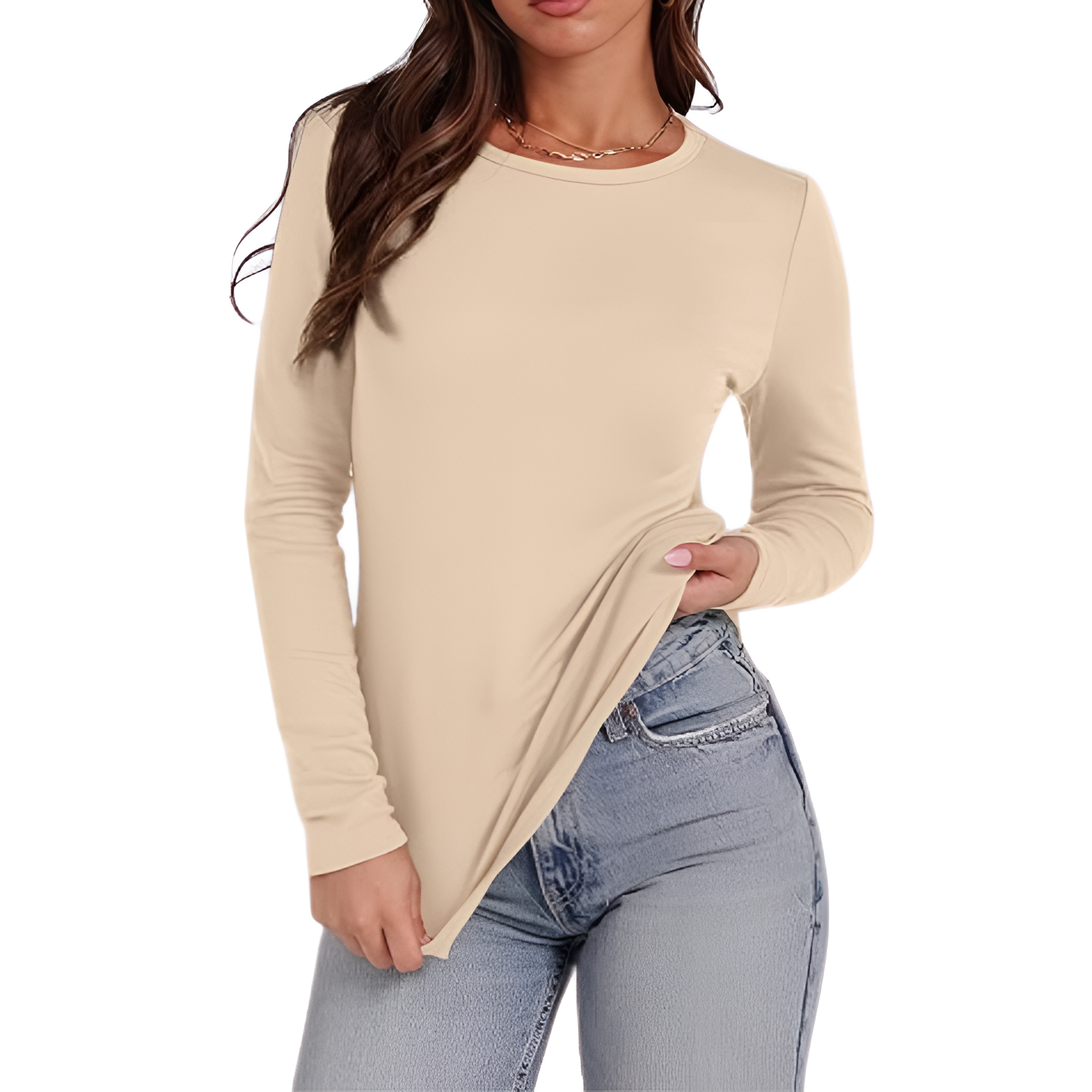 Soft Fleece Lined Long Sleeve Thermal Top For Women