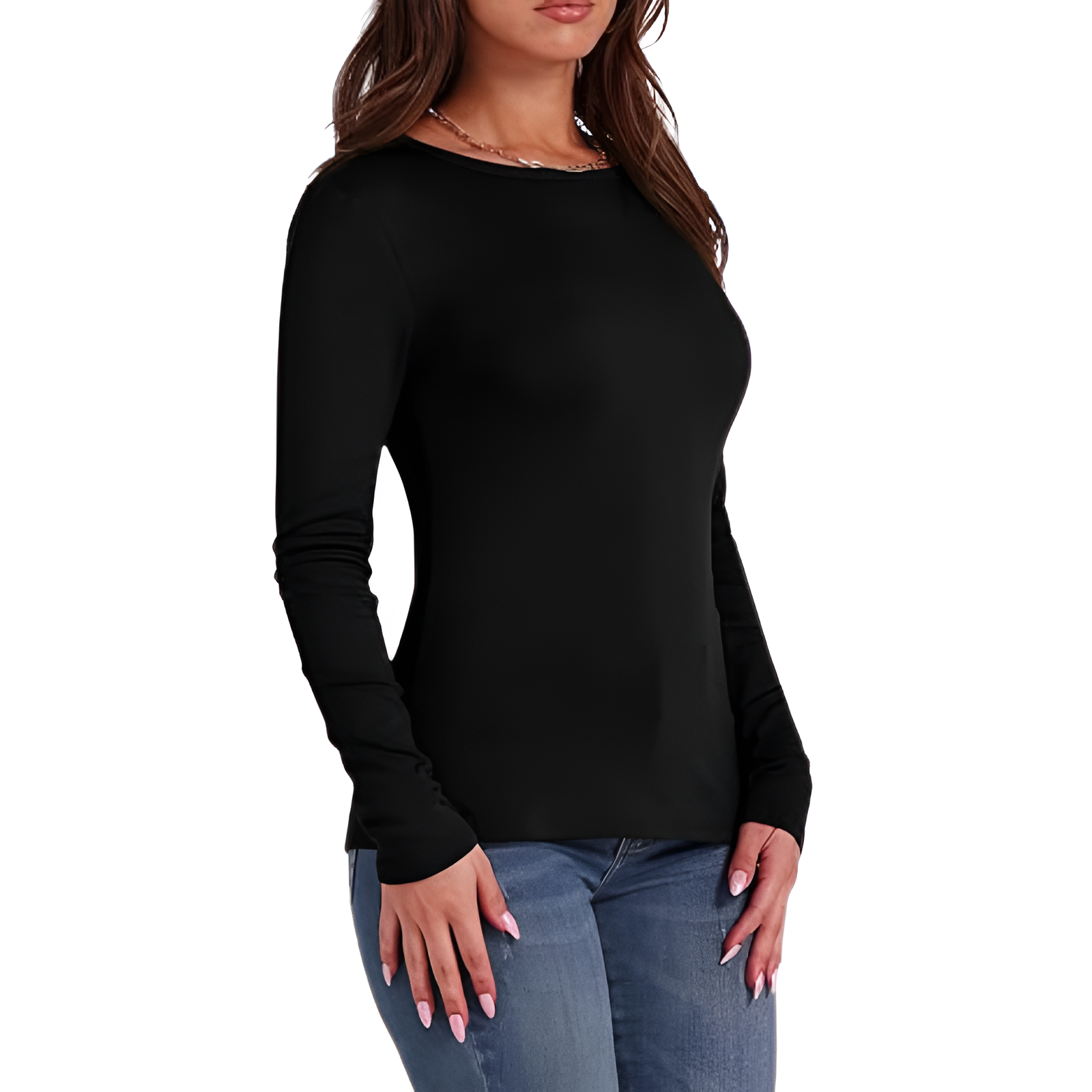 Soft Fleece Lined Long Sleeve Thermal Top For Women