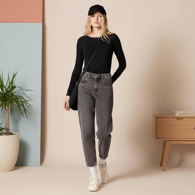 Women Long Sleeve Crewneck T Shirt Regular Fit Casual Top