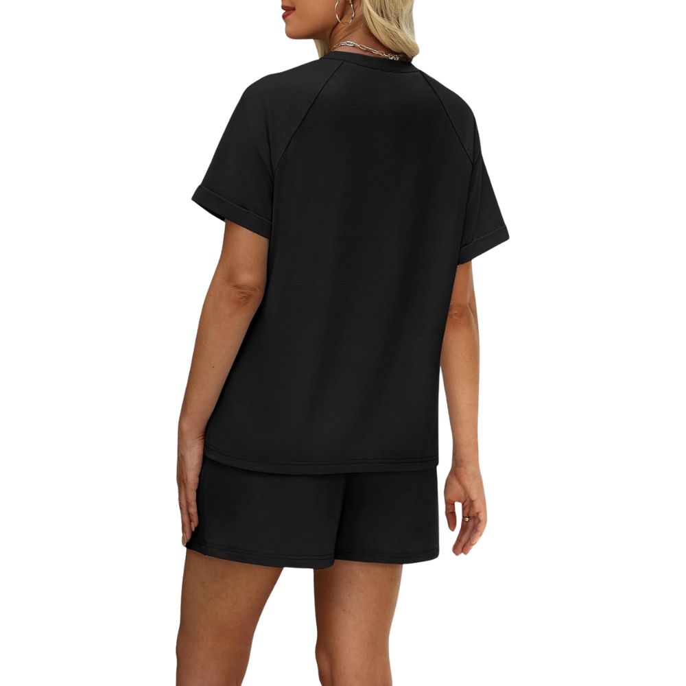 Women's 2 Piece Lounge Sets Short Sleeve T-Shirt and Drawstring Shorts