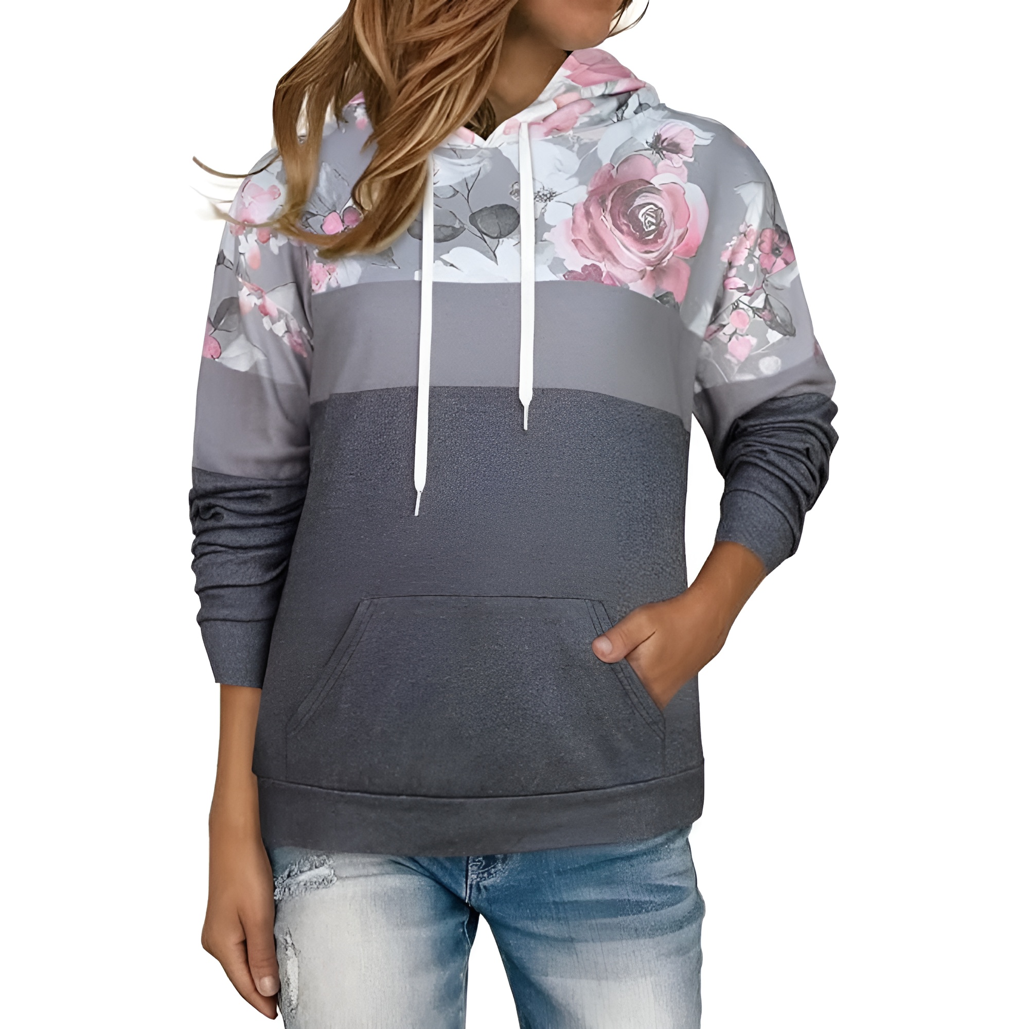 Casual Loose Fit Hoodies With Pullover Style And Drawstring For Women