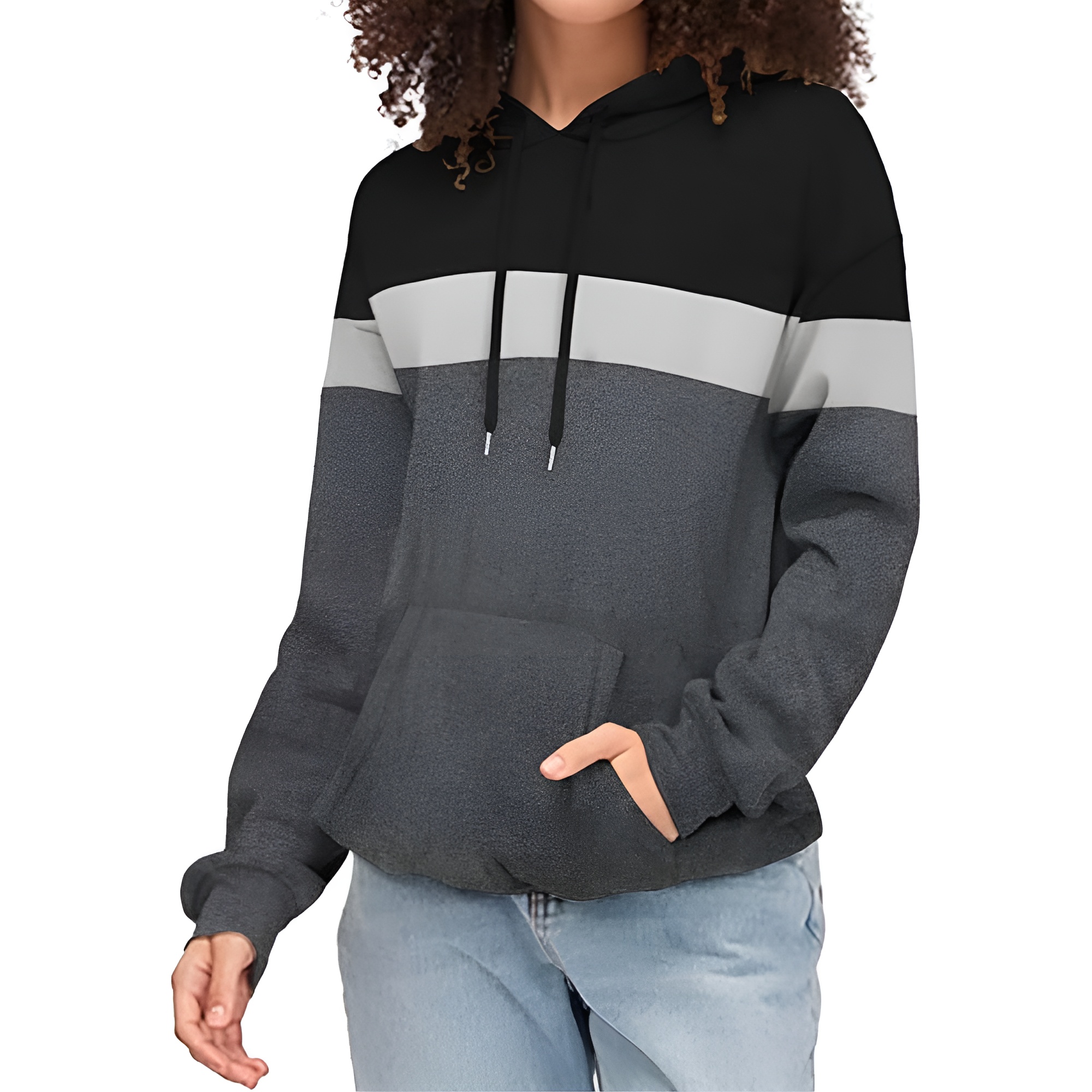 Casual Loose Fit Hoodies With Pullover Style And Drawstring For Women