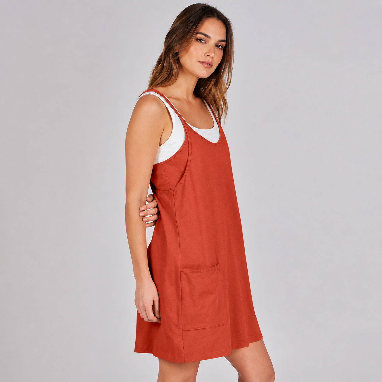 Athletic Tennis Sports Built in Shorts Mini Romper Dress For Women