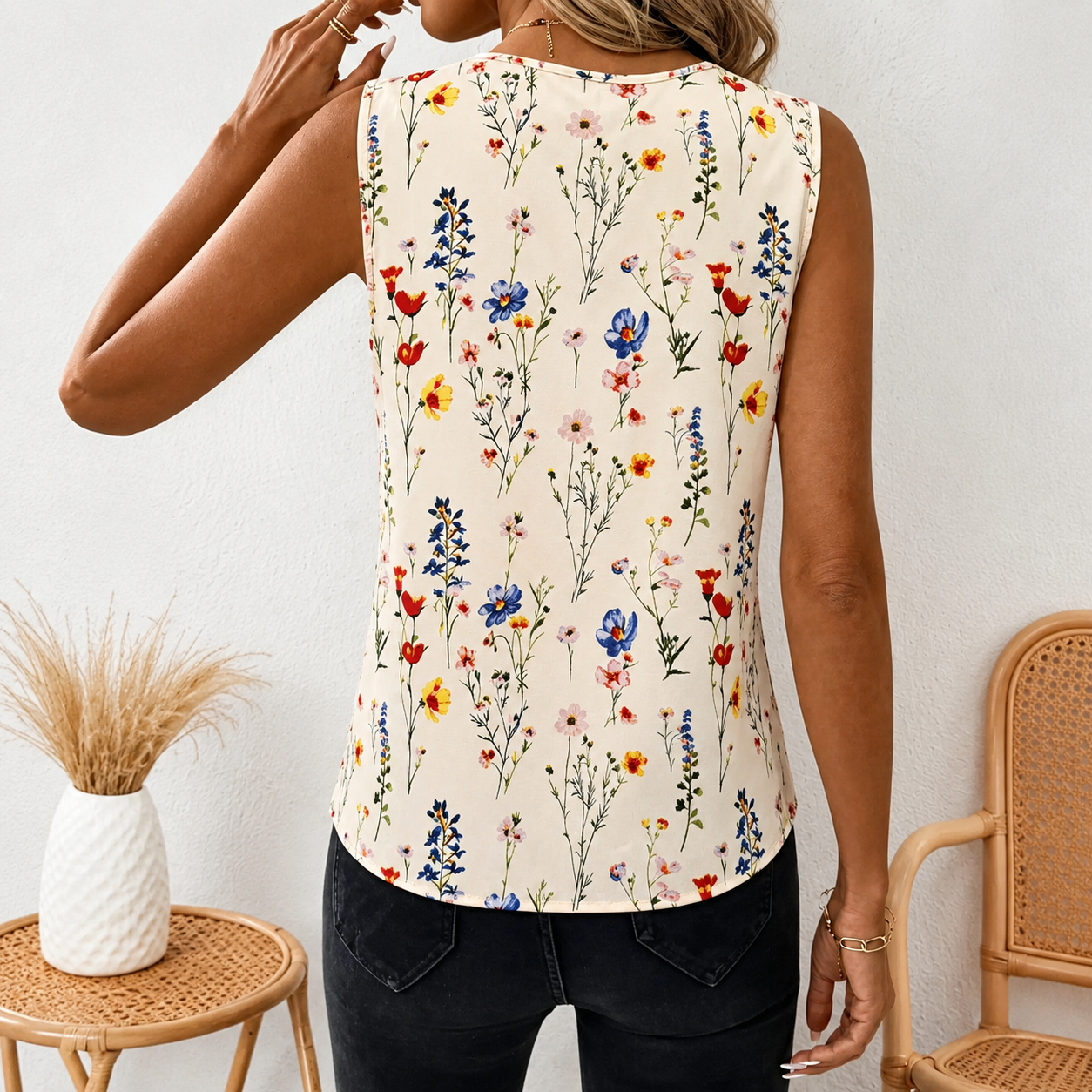 Casual Printed Sleeveless Tank Top For Women