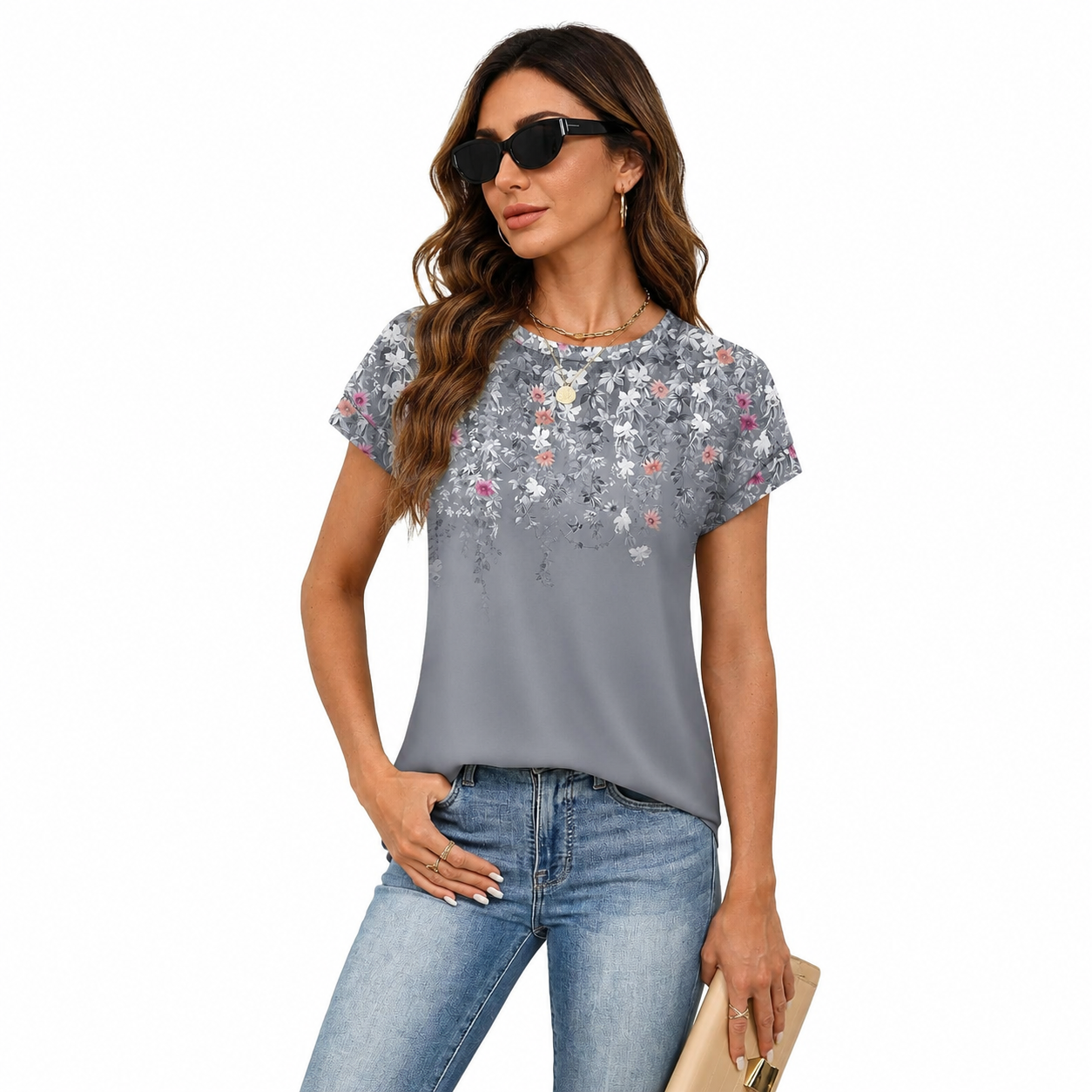 Loose Fit Summer Short Sleeve Shirts For Women