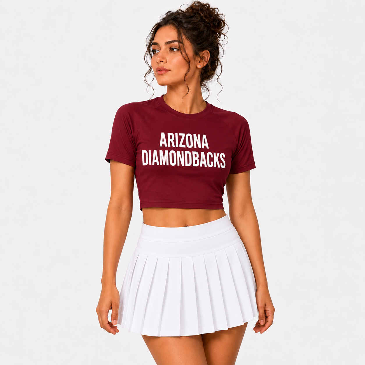 Arizona Diamondbacks Baseball Team Printed Two Piece Top And Skirt Set For Women