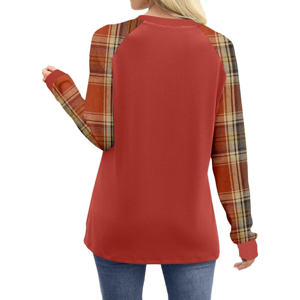 Long Sleeve Shirts for Women Color Tops Casual Crewneck Basic Tees