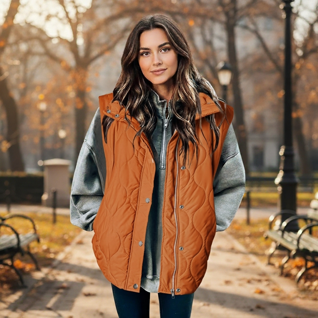 Cropped Puffer Vest for Women