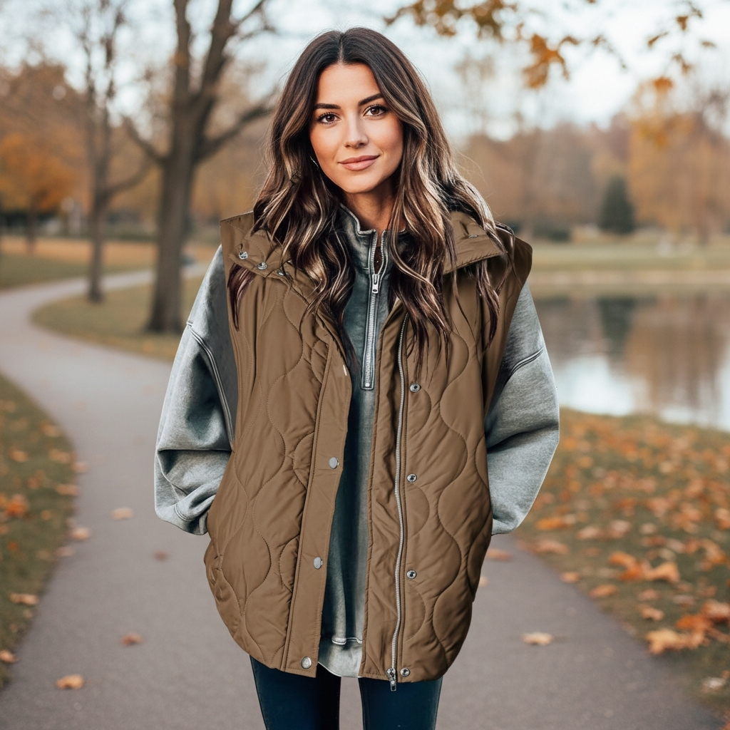 Cropped Puffer Vest for Women