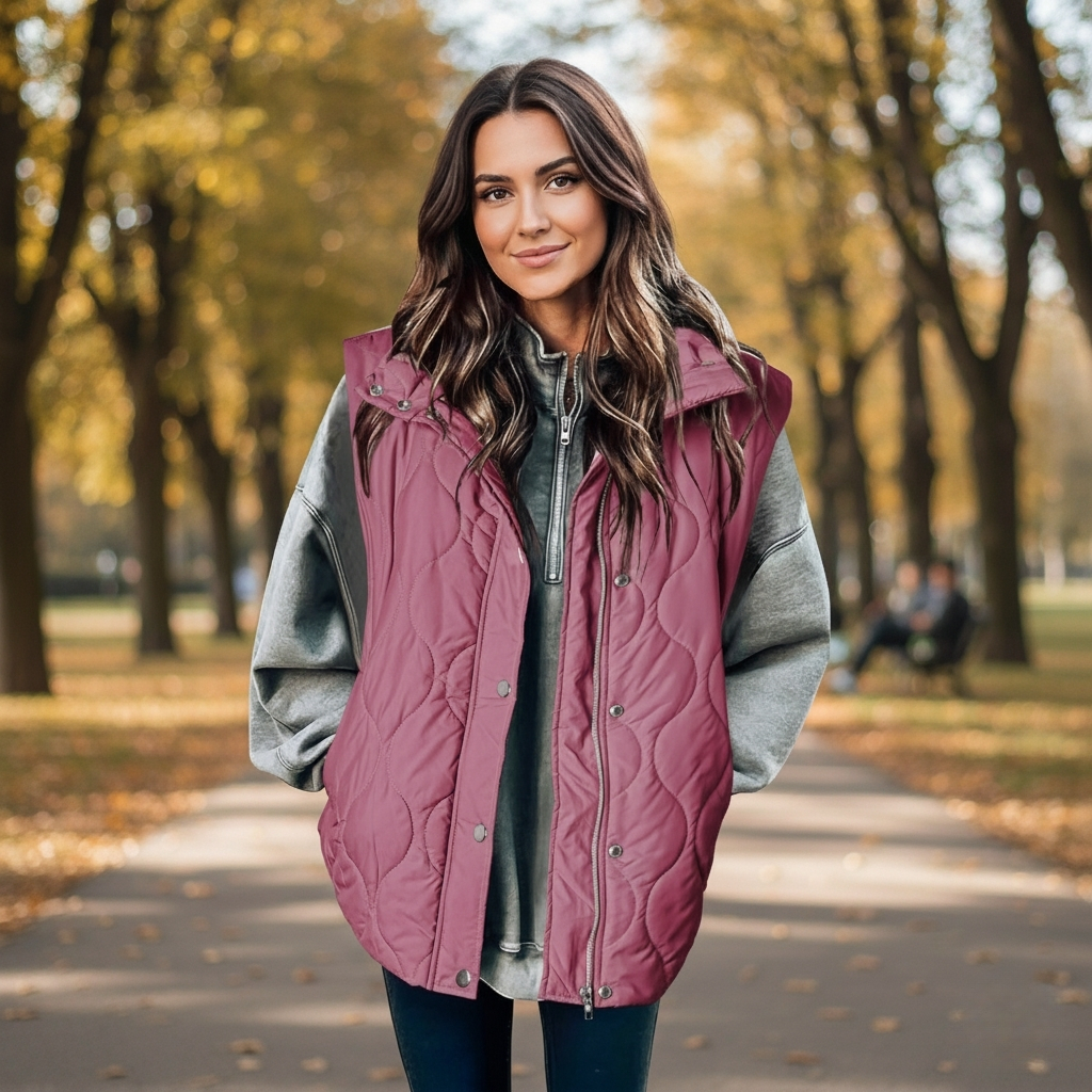 Cropped Puffer Vest for Women