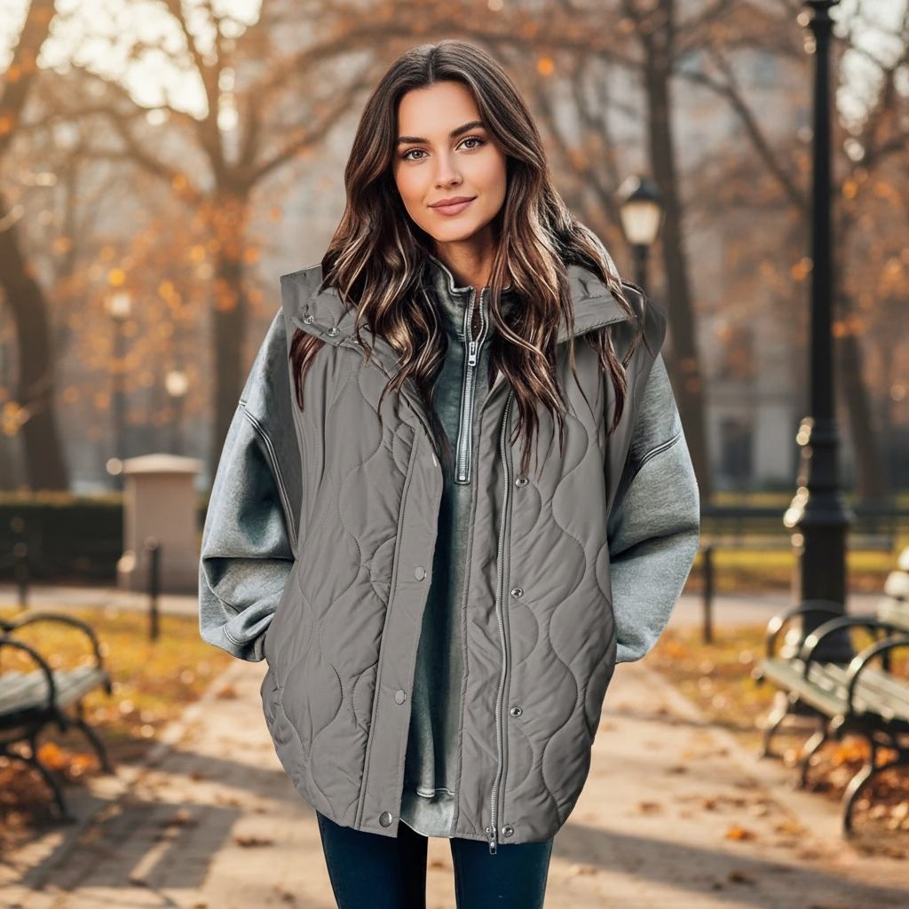 Cropped Puffer Vest for Women