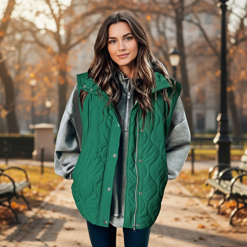 Cropped Puffer Vest for Women