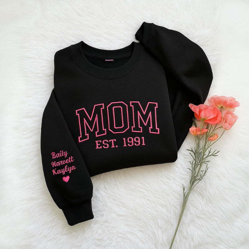 Mama Hoodie With Kids Names Ideal For Mothers Day