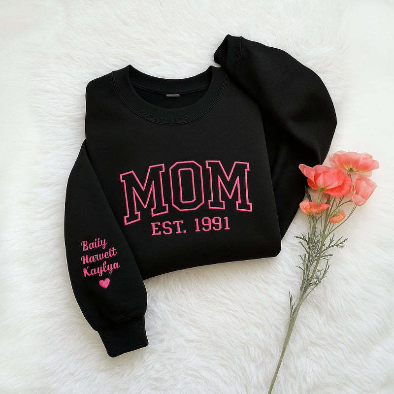 Mama Hoodie With Kids Names Ideal For Mothers Day