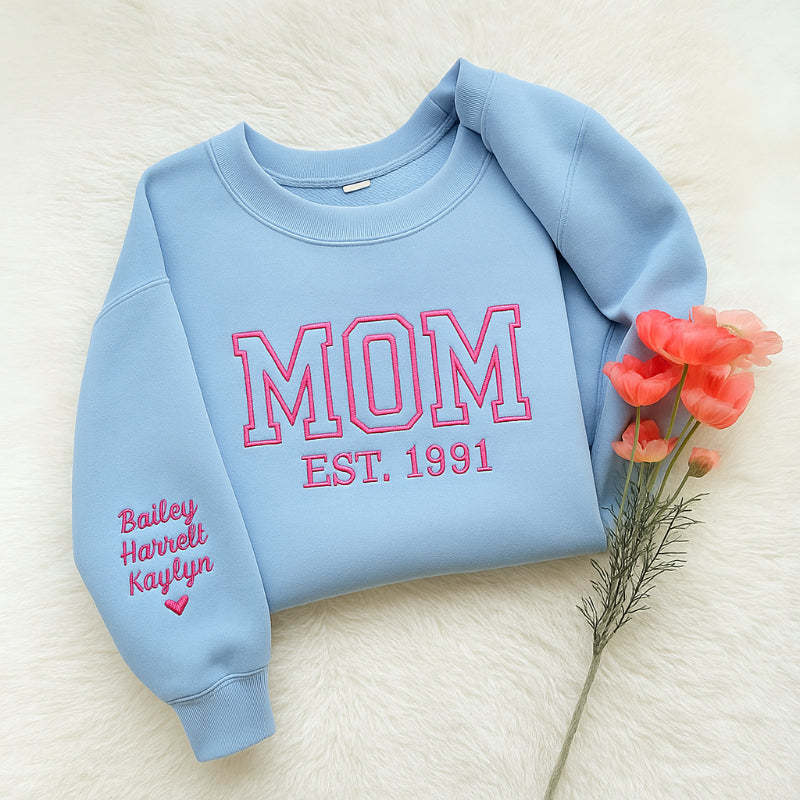 Mama Hoodie With Kids Names Ideal For Mothers Day