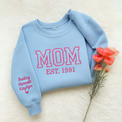 Mama Hoodie With Kids Names Ideal For Mothers Day