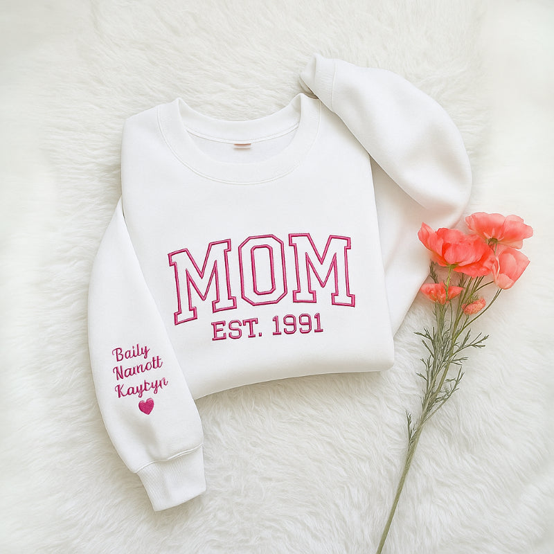 Mama Hoodie With Kids Names Ideal For Mothers Day