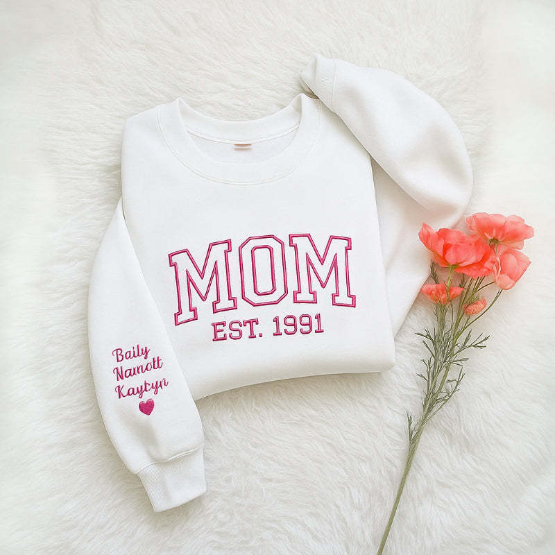 Mama Hoodie With Kids Names Ideal For Mothers Day