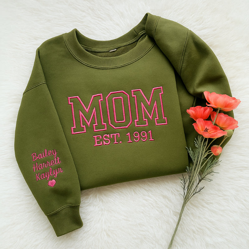 Mama Hoodie With Kids Names Ideal For Mothers Day